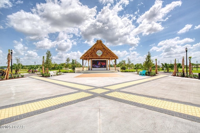 view of community with a gazebo