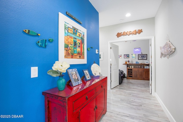 hall featuring light hardwood / wood-style floors