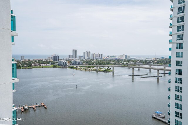 241 Riverside Dr Unit 2007, Holly Hill, FL 32117 - water view with nearby urban area and a notable bridge