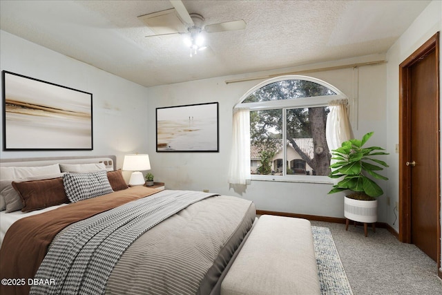 3548 Forest Branch Dr Unit C, Port Orange, FL 32129 - carpeted bedroom featuring a textured ceiling and ceiling fan