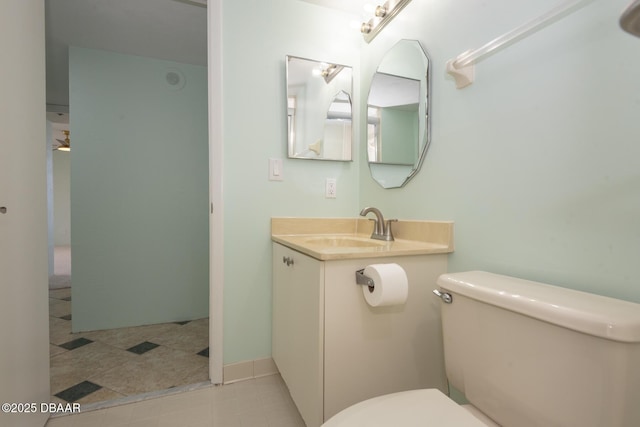 2425 S Atlantic Ave Unit 801, Daytona Beach Shores, FL 32118 - bathroom with toilet, tile patterned floors, and vanity