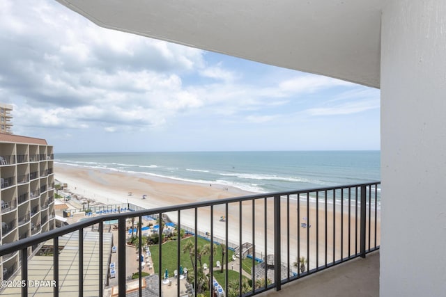 2425 S Atlantic Ave Unit 801, Daytona Beach Shores, FL 32118 - balcony featuring view of water and beach