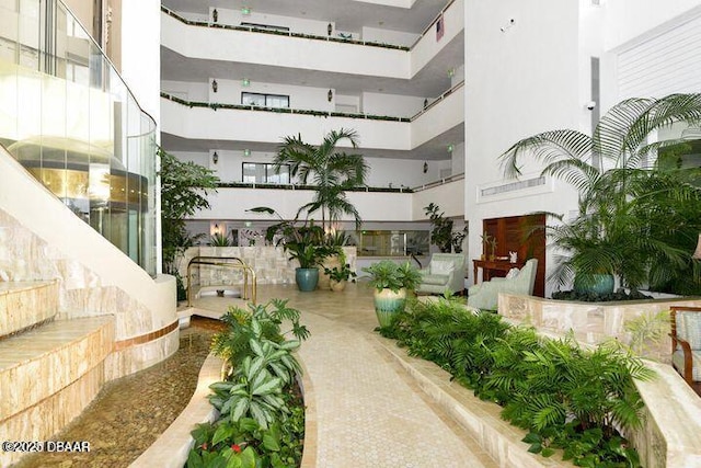 2425 S Atlantic Ave Unit 801, Daytona Beach Shores, FL 32118 - building lobby featuring a high ceiling