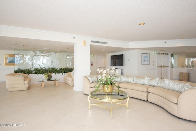 2425 S Atlantic Ave Unit 801, Daytona Beach Shores, FL 32118 - living area with crown molding