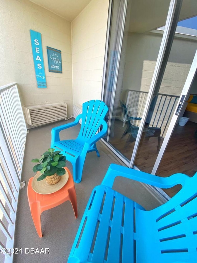 balcony featuring visible vents