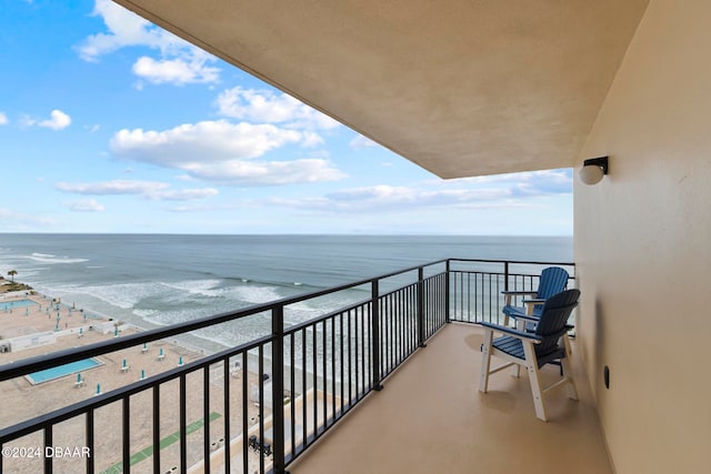 balcony with a water view