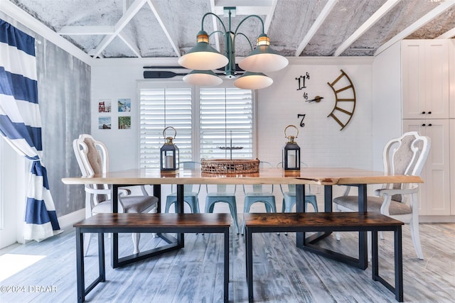 dining area with hardwood / wood-style floors