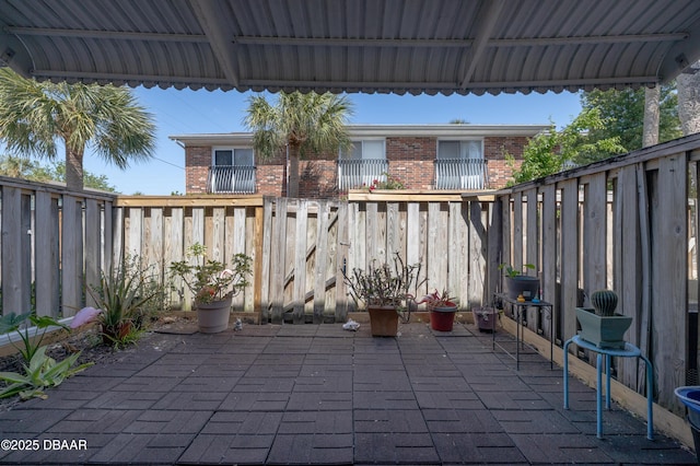 view of patio with a fenced backyard