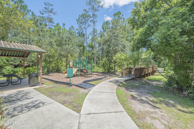 view of yard featuring a playground