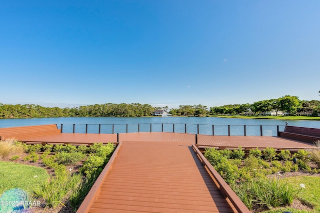 exterior space featuring a water view