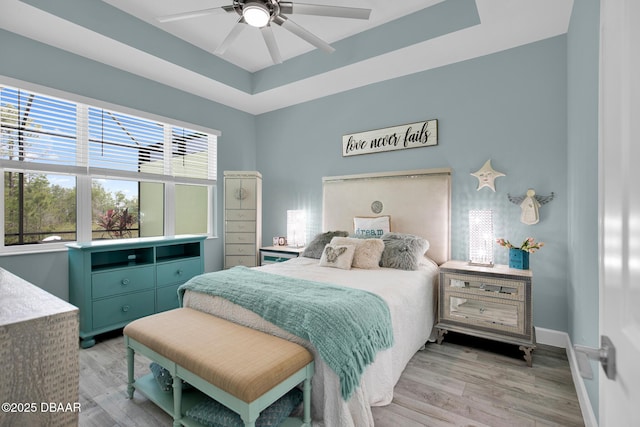308 Low Tide Ln, Daytona Beach, FL 32124 - bedroom featuring light wood-style flooring and ceiling fan