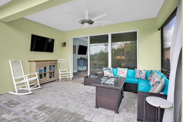 308 Low Tide Ln, Daytona Beach, FL 32124 - view of patio with a ceiling fan and outdoor lounge area