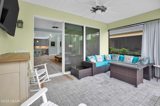 308 Low Tide Ln, Daytona Beach, FL 32124 - view of patio / terrace featuring ceiling fan and an outdoor hangout area
