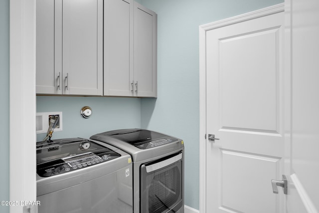 308 Low Tide Ln, Daytona Beach, FL 32124 - laundry area with cabinet space and washing machine and dryer
