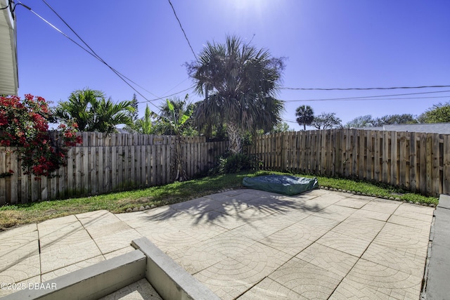 view of patio with a fenced backyard