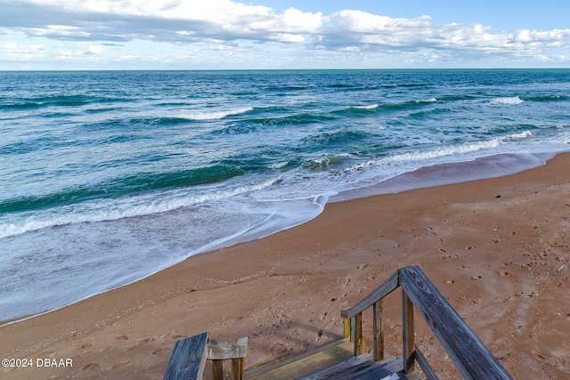 view of water feature featuring a view of the beach