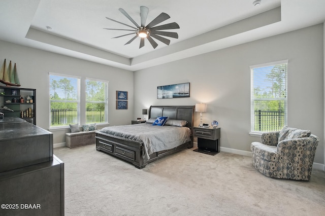 83 Reverie Dr N, Palm Coast, FL 32137 - bedroom with multiple windows, carpet floors, a raised ceiling, and baseboards