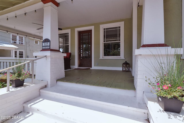 doorway to property with covered porch