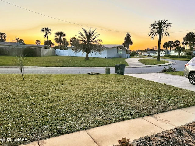 view of yard featuring fence