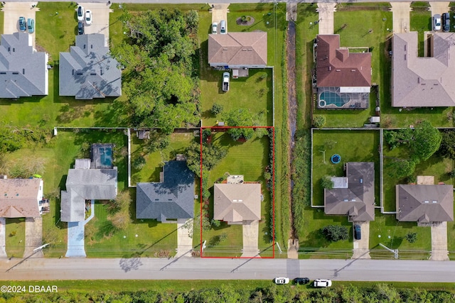 129 Rae Dr, Palm Coast, FL 32164 - aerial perspective of suburban area featuring property boundaries highlighted