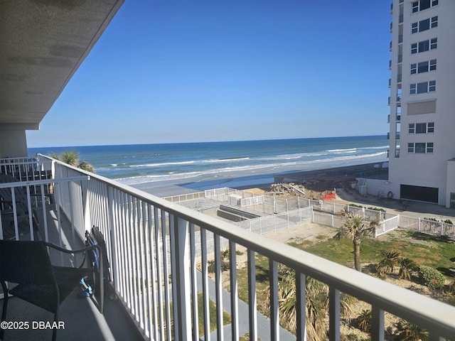 balcony with a water view