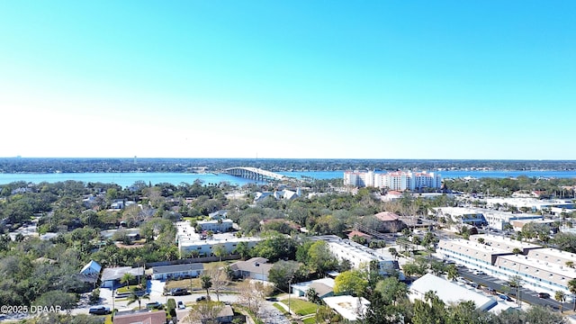 bird's eye view with a water view and a city view