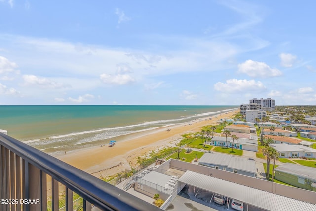 view of water feature featuring a view of the beach