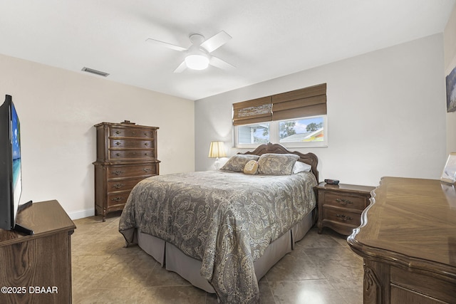 bedroom featuring ceiling fan