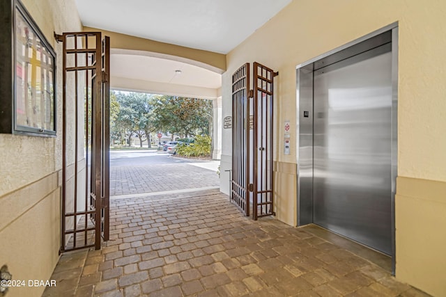 foyer with elevator