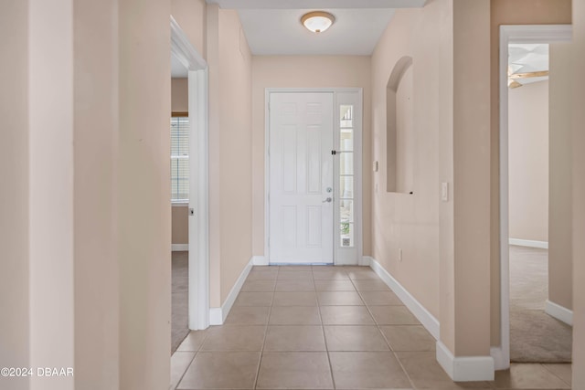 view of tiled foyer entrance