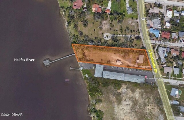 830 S Peninsula Dr, Daytona Beach, FL 32118 - aerial map of property and surrounding area featuring property parcel outlined