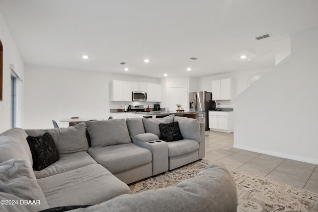 view of tiled living room