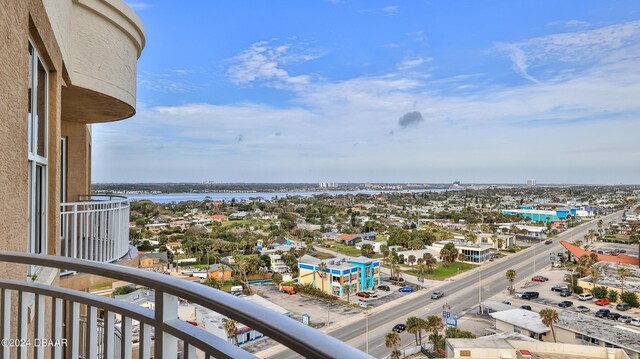 2403 S Atlantic Ave Unit 1210, Daytona Beach Shores, FL 32118 - balcony featuring a water view and a city view