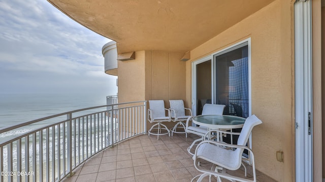 balcony with a water view