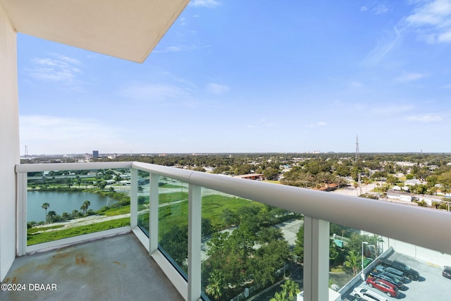 balcony with a water view