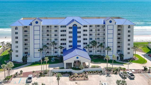 4601 S Atlantic Ave Unit 702, Ponce Inlet, FL 32127 - bird's eye view with a beach view and a water view