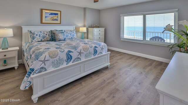 4601 S Atlantic Ave Unit 702, Ponce Inlet, FL 32127 - bedroom featuring baseboards and wood finished floors