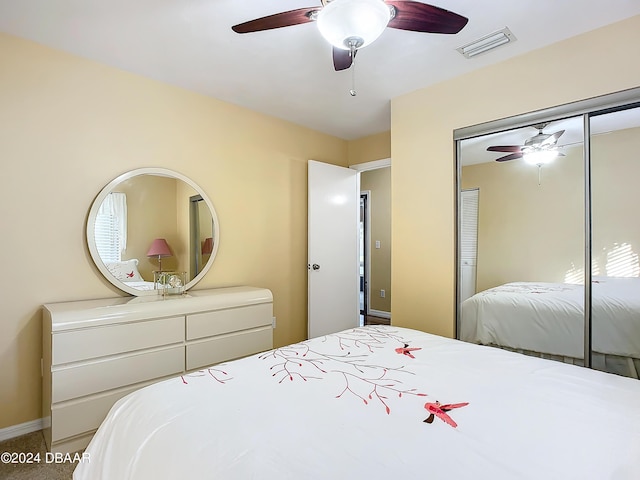 111 Grey Branch Rd, Port Orange, FL 32128 - bedroom with a ceiling fan and a closet