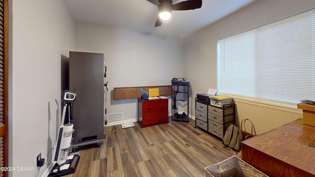 167 Fox Glen Ct, Ormond Beach, FL 32174 - home office featuring wood-type flooring and ceiling fan