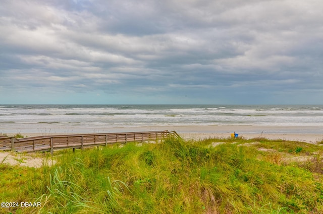 property view of water with a beach view