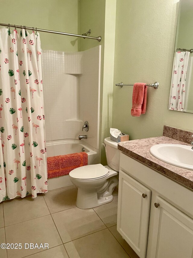 119 Fishermans Cove Dr, Edgewater, FL 32141 - bathroom featuring tile patterned flooring, toilet, shower / bath combo, and vanity