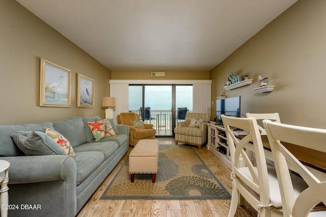 living room featuring hardwood / wood-style flooring