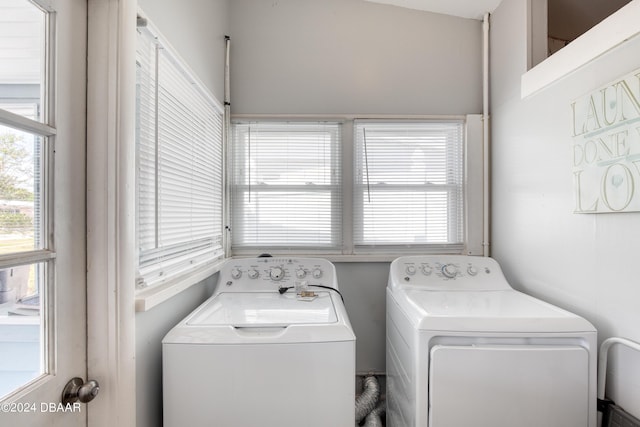 laundry area featuring independent washer and dryer