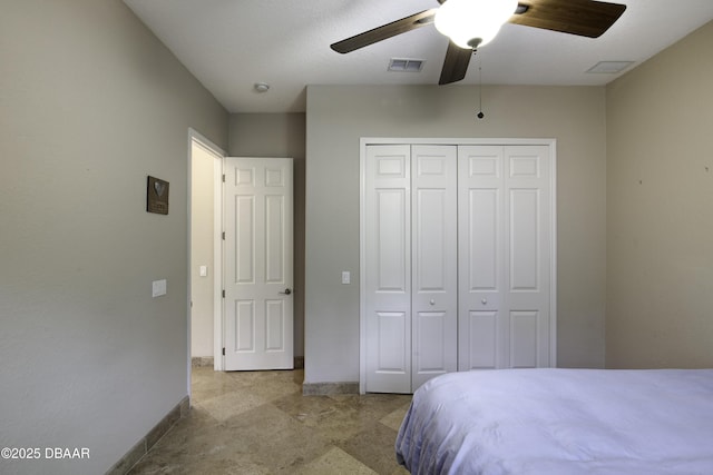 3 Indian Springs Dr, Ormond Beach, FL 32174 - bedroom with a closet and a ceiling fan