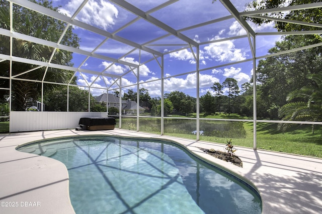 3 Indian Springs Dr, Ormond Beach, FL 32174 - outdoor pool with a patio, a lanai, and view of scattered trees