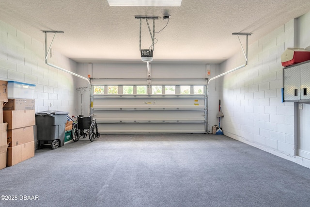 19 Huntington Pl, Ormond Beach, FL 32174 - garage with concrete block wall and a garage door opener