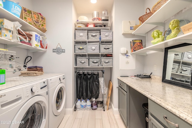 19 Huntington Pl, Ormond Beach, FL 32174 - laundry area featuring independent washer and dryer and baseboards