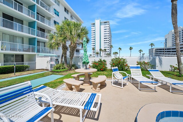 view of patio / terrace featuring a balcony