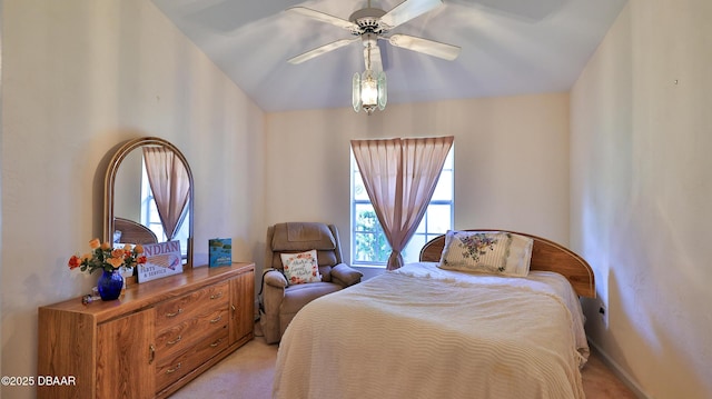 bedroom featuring light carpet