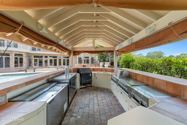 view of patio / terrace with a grill and area for grilling